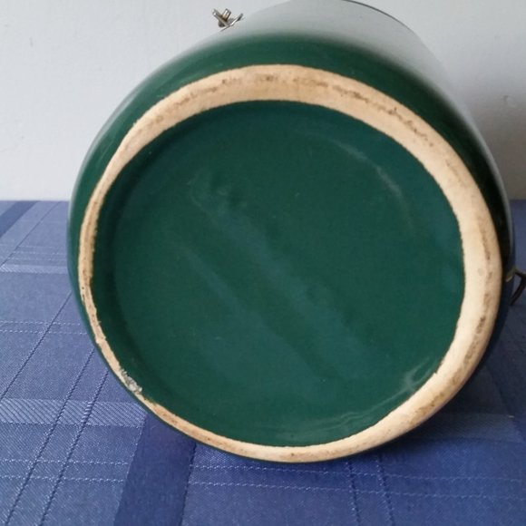 Kitchen Vintage Green Ceramic Canister With Wooden Spoon 8 Poshmark